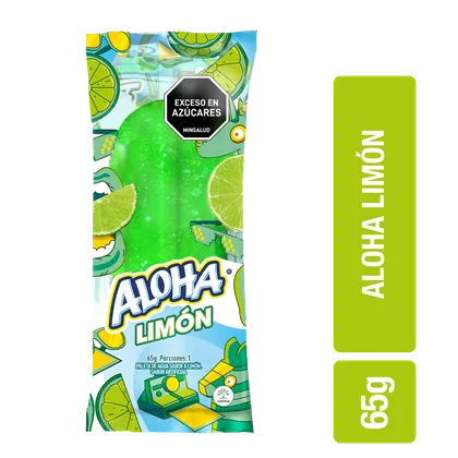 Empaque oficial de Paleta Aloha Limón Crem Helado.